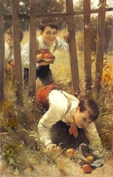 ポーランドの子供たち 02 カール・ヴィトコウスキー Oil Paintings